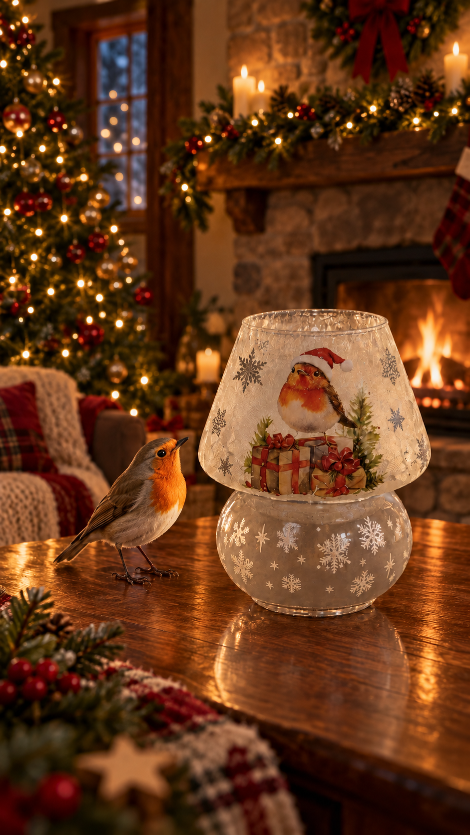 Frosted  Robin Lamp (91029)