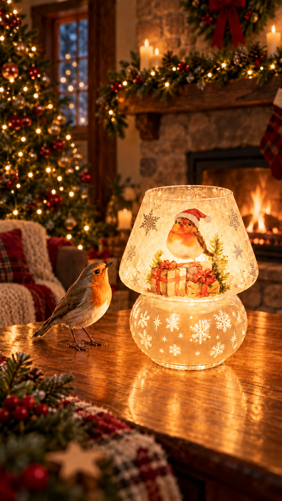 Frosted  Robin Lamp (91029)