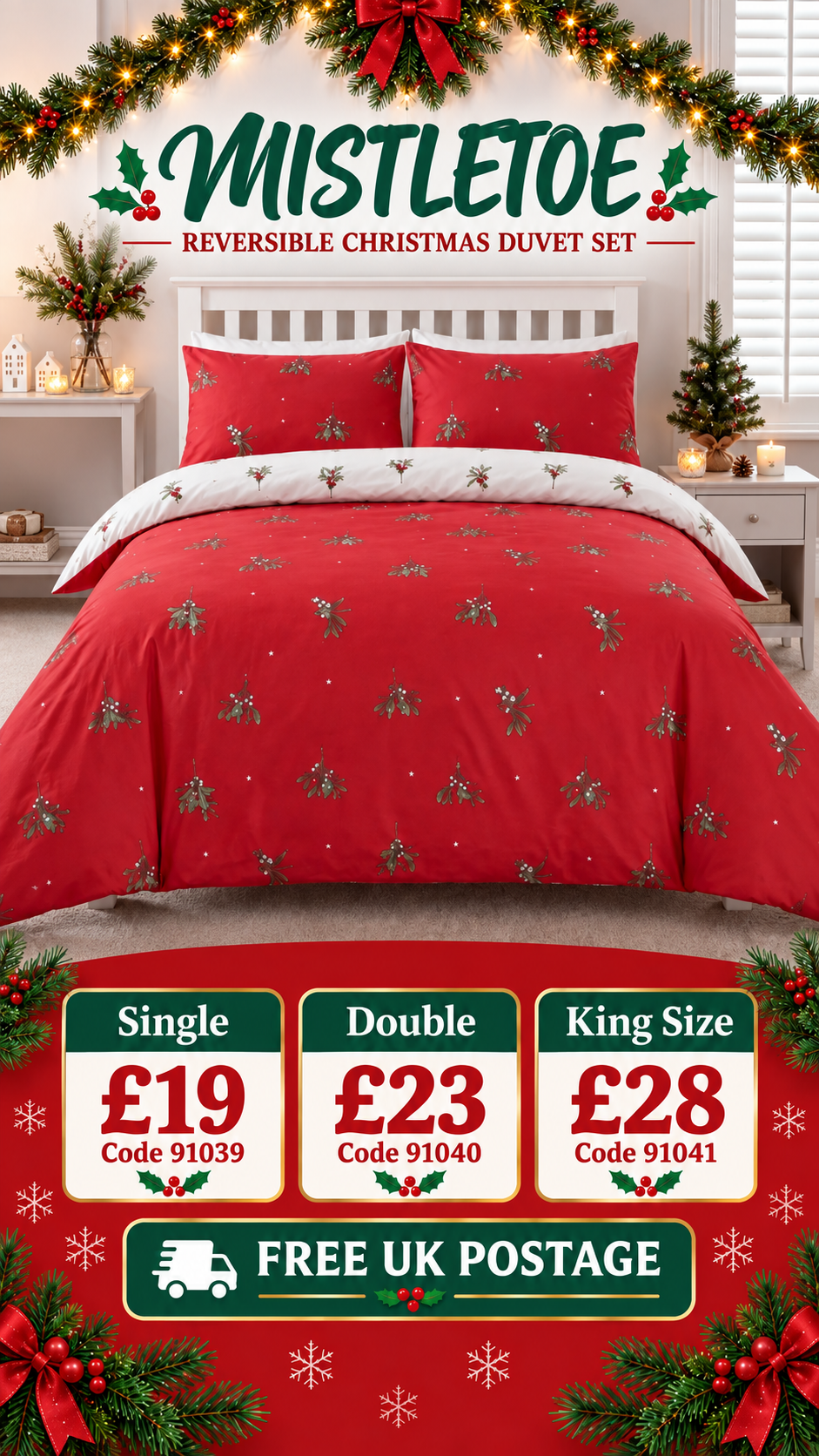 Mistletoe Quilt Cover