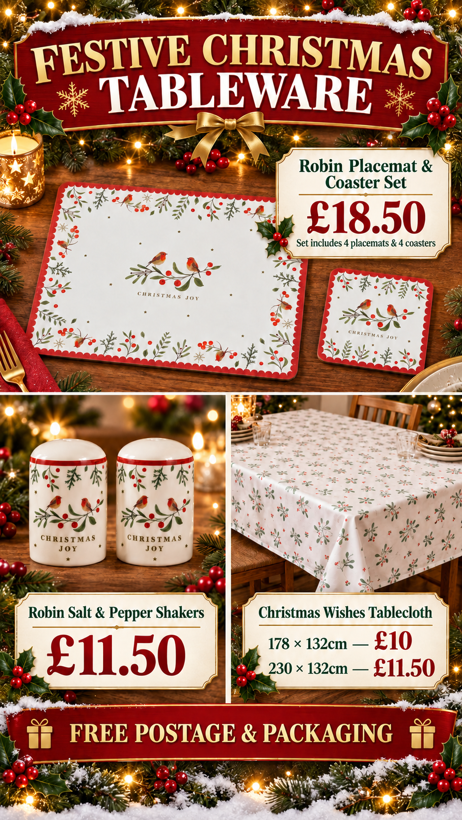 Festive Christmas Tableware