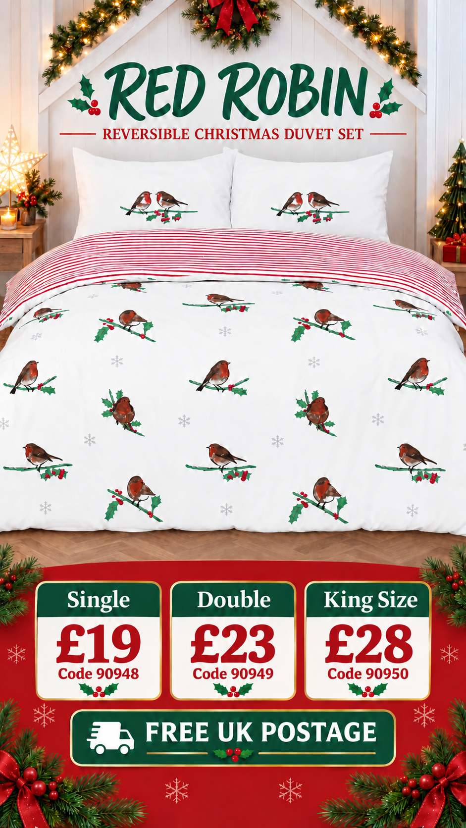 Red Robin Quilt Cover