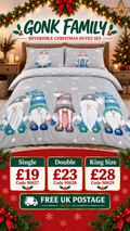 Gonk Family Christmas Quilt Cover