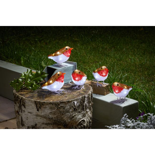 Set Of 5 illuminating Robins