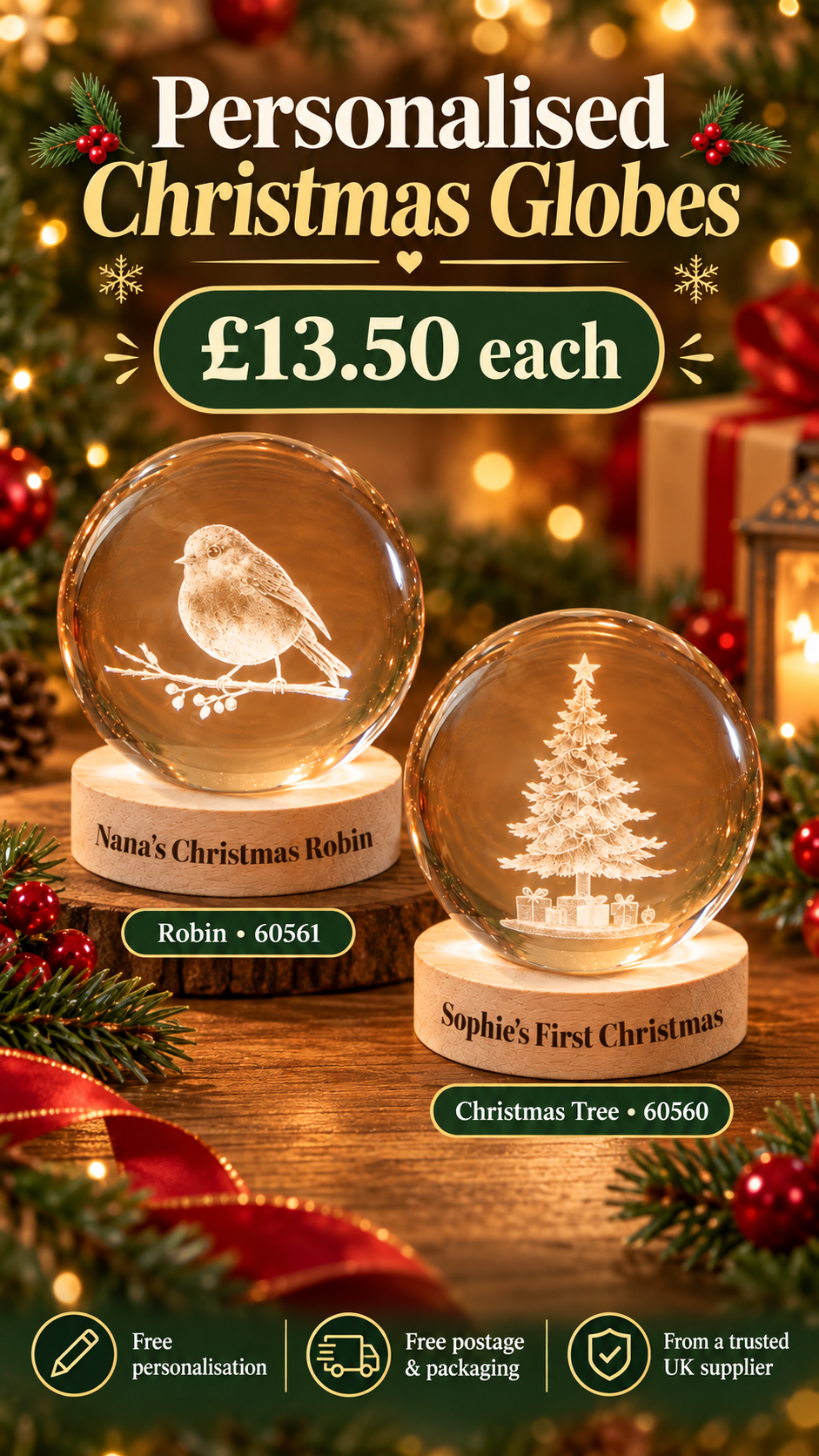Personalised Christmas Globe