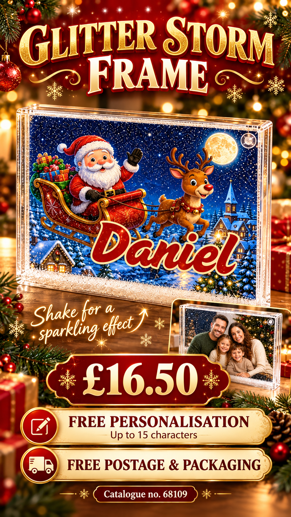 Glitter Storm Frame With Free Personalisation