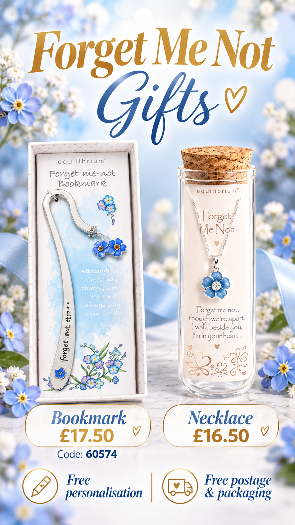 Forget Me Not Gifts With Free Personalisation